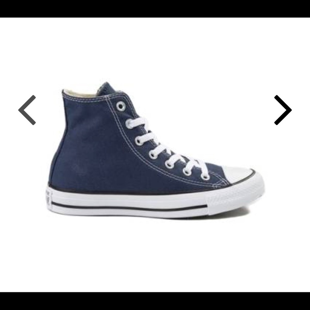 Navy blue high top converse